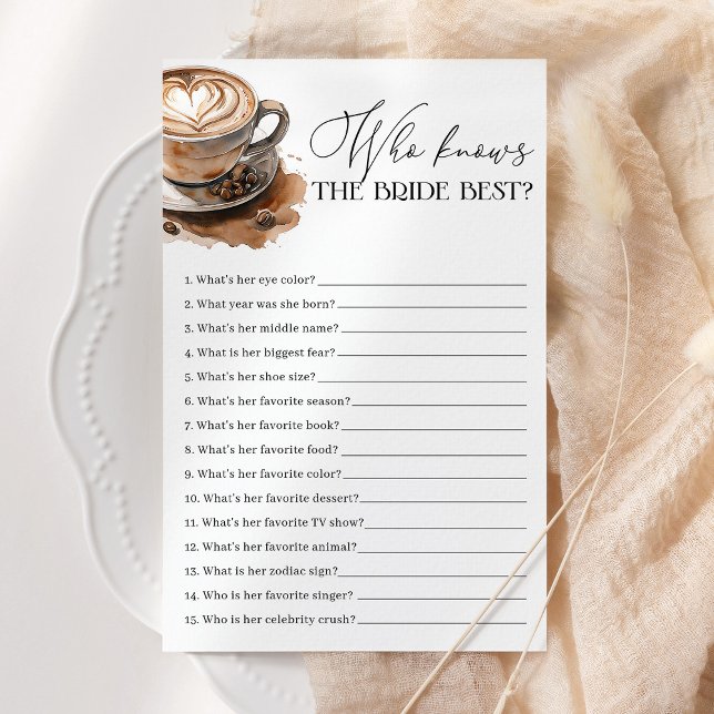 Who Knows The Bride Best Coffee Bridal Shower Game (Criador carregado)