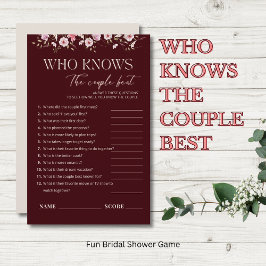 Who Knows the Couple Best Bridal Shower Game