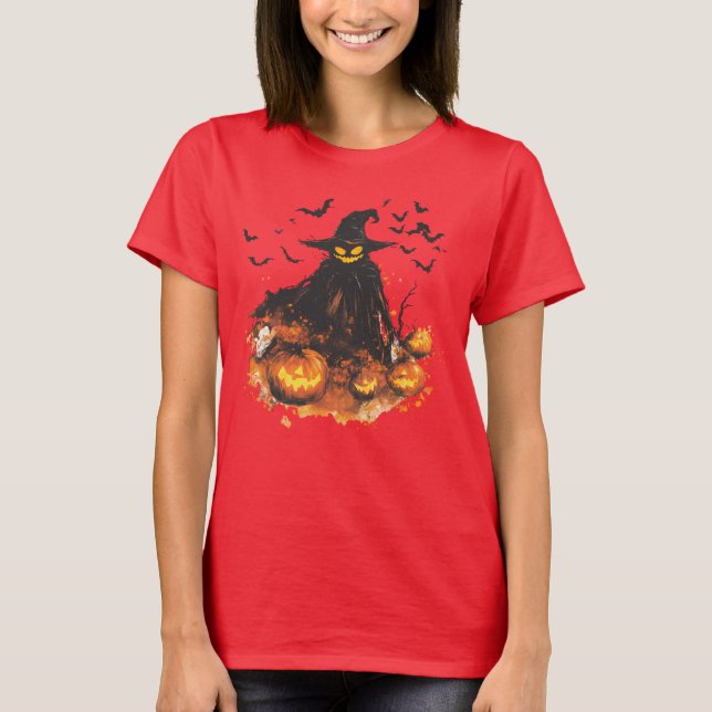 Wicked Pumpkin Reaper Halloween T-Shirt – Spooky (Frente)