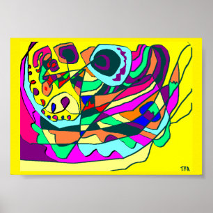 Wicky wacky poster de design em fundo amarelo
