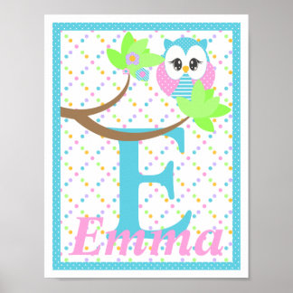 Widdle Owl Custom Letter Name Impressão 2