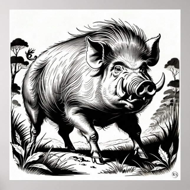 Wild Boar - Impressão de arquivamento (Frente)