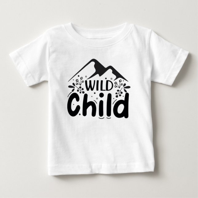 Wild Child Baby T-Shirt - Minimalist Mountain  (Frente)