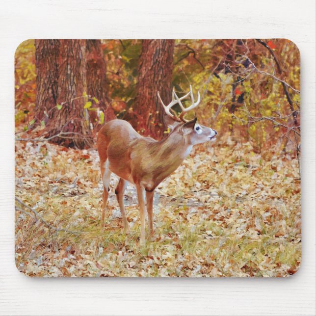 Wild Deer Buck Antlers Art Mouse Pad (Frente)