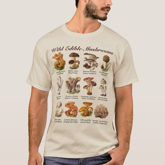 Wild Edible Mushrooms T-Shirt (Frente)