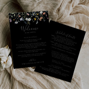 Wild Floral Black Wedding - Letra de boas-vindas