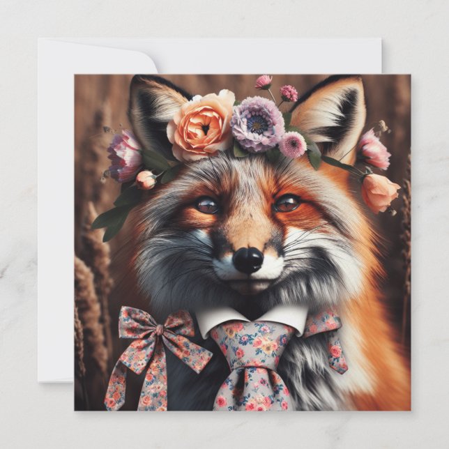 Wild fox wearing a tie cute  (Frente)