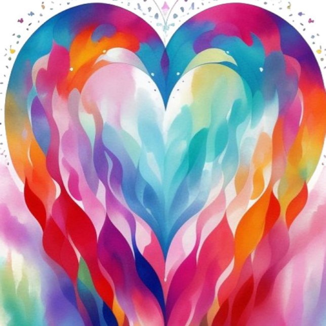 Wild Heart (A vibrant and fluid design, the heart is composed of flowing, ribbon-like strokes.)