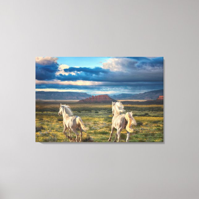 WILD HORSES "Live to Run" Canvas Print (Frente)