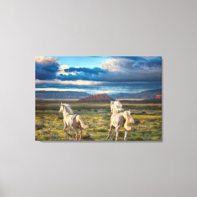 WILD HORSES "Live to Run" Canvas Print (Frente)