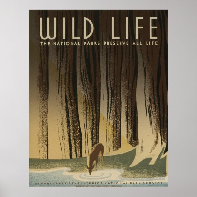 Wild Life Vintage WPA Poster (Frente)