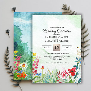 Wild Meadow   Convites para Casamento de Florestas