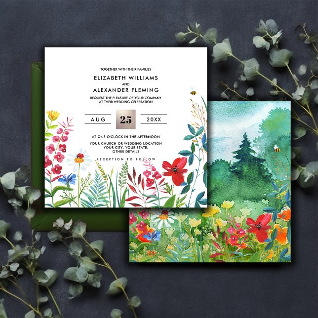 Wild Meadow | Convites para Casamento de Florestas (Criador carregado)