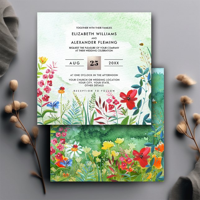 Wild Meadow | Convites para Casamento de Florestas (Criador carregado)