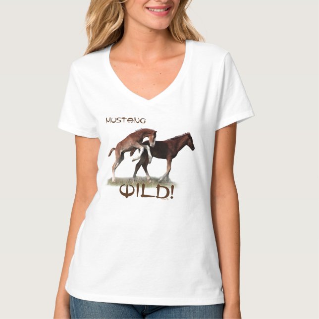 Wild Mustang Foals T-shirt  (Frente)