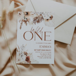 Wild One 1st Aniversário Convite Boho Pampas