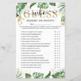 Wild One "Adivinha Quem" Folheto de Jogo de Chá de