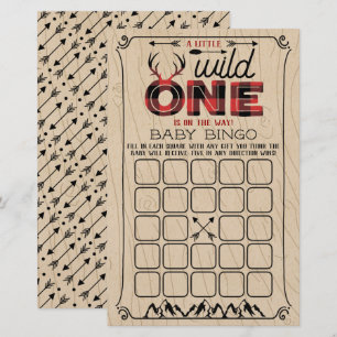 Wild One Boys Rustic Xadrez Lumberjack Baby Bingo