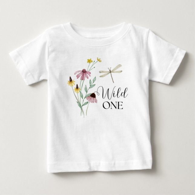 Wild One - Camisa Floral de Primeiro Aniversário (Frente)