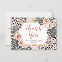 Wild One Leopard Imprima o Cartões de agradeciment