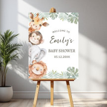 Wild One Safari Baby Shower Welcome Sign