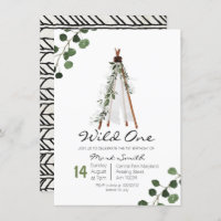Wild One Teepee primeiro convite de aniversário
