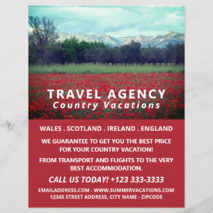 Wild Poppy Field, Viagem Agency Advert Flyer
