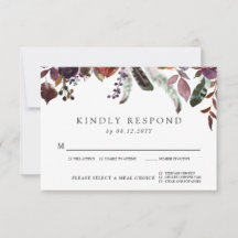 Wild Royal Bloom Wedding RSVP | Escolha das refeiç