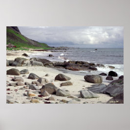 Wild Stony Beach na Noruega Poster