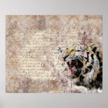 Wild Tiger Safari Trabalho de arte Foto Poster