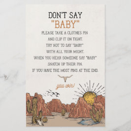 Wild West Rodeo não diz jogo de chá de fraldas