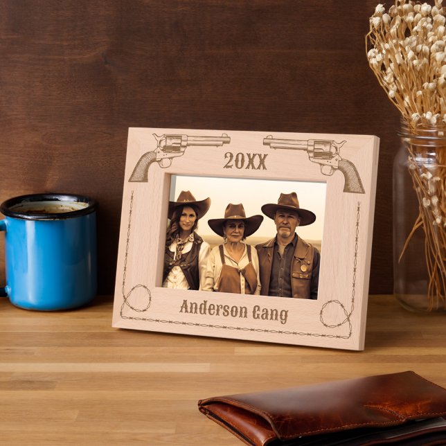 Wild West Seis Gun Barbed Wire Novelty 7x5 (Criador carregado)
