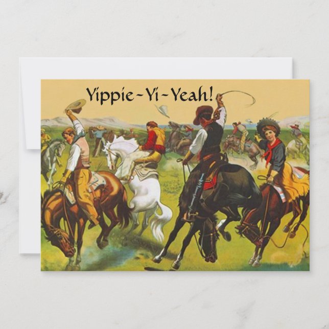 Wild West Yippie Yi Convite de festas (Frente)
