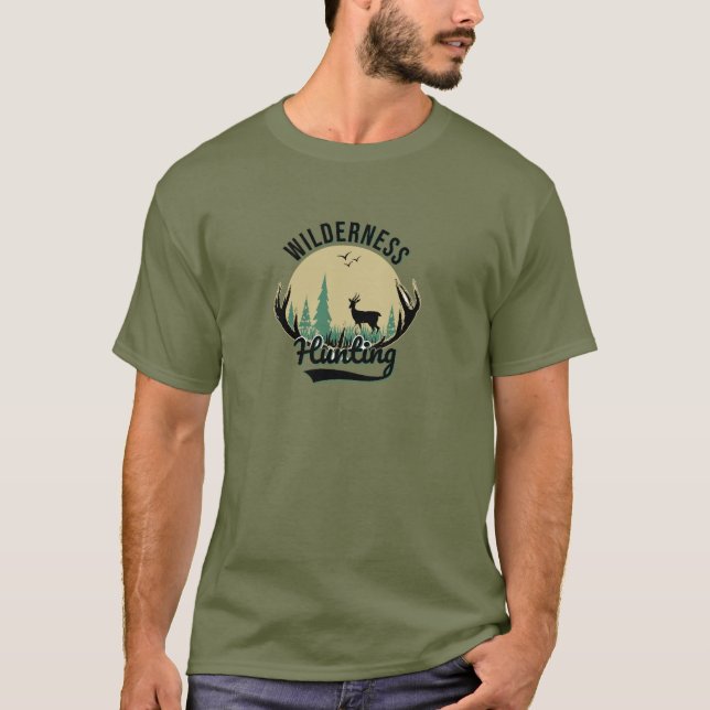 Wilderness Deer Hunting T-Shirt (Frente)