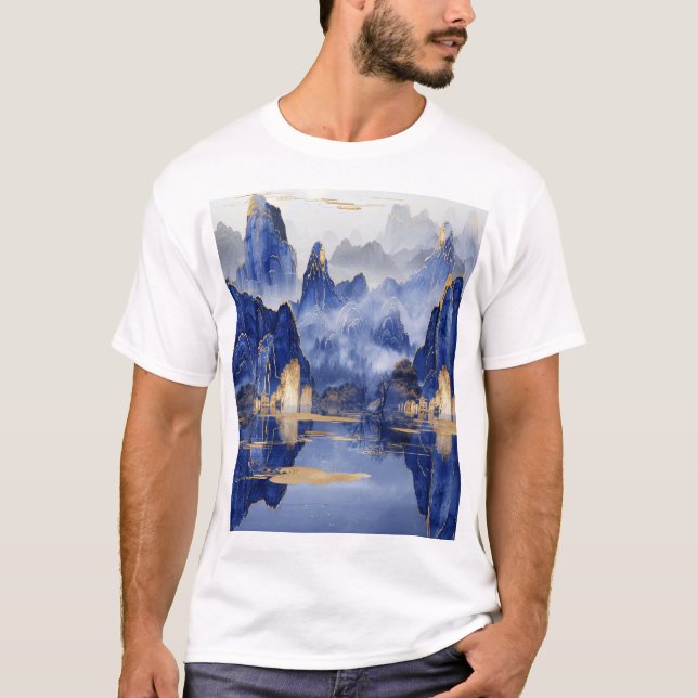 Wilderness Mountain View Fotografia T-Shirt (Frente)