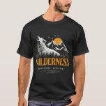 **Wilderness Spirit – Vintage Wolf Outdoor T-Shirt<br><div class="desc">This artwork features a majestic howling wolf standing before rugged mountains beneath a glowing sunset — a powerful symbol of freedom, strength, and adventure. The textured vintage style and warm contrasting tones (sunset orange & natural shades) make it a perfect choice for outdoor enthusiasts, hikers, and explorers. Perfect for: ✔...</div>