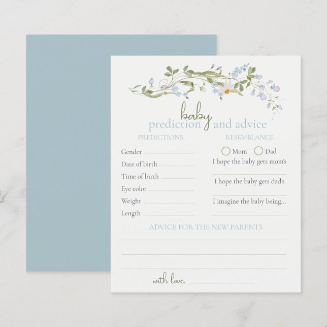 Wildflower Advice and Predictions Baby Shower (Frente/Verso)