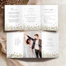 Wildflower All em um triplo Convite para Casamento