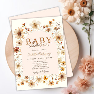 Wildflower Boho Floral Chá de fraldas Convite