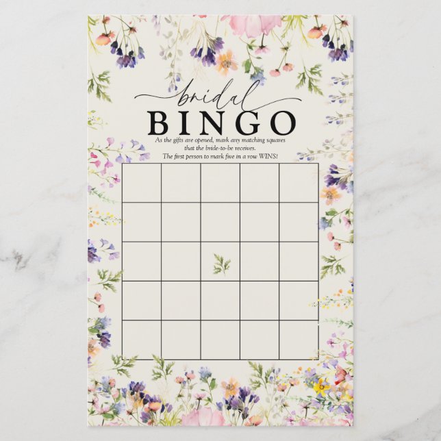 Wildflower Bridal Bingo | Jogos (Frente)
