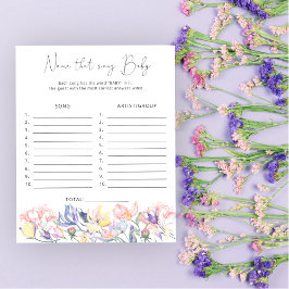 Wildflower chá de fraldas Nomeie essa canção de ba