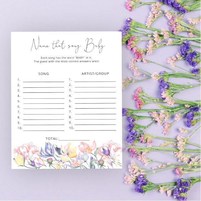 Wildflower chá de fraldas Nomeie essa canção de ba (Criador carregado)