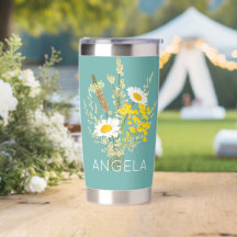 Wildflower Daisies Nome Personalizado do Buquê Flo