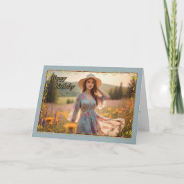 Wildflower Dreams Cartão de Aniversário da Mulher