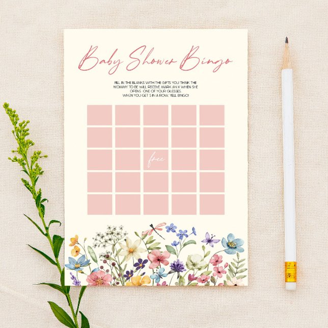 Wildflower Floral Bingo Baby Shower Game (Criador carregado)