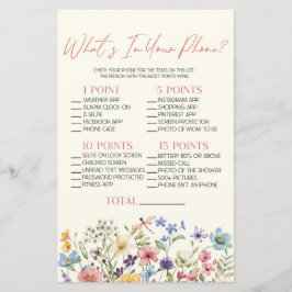 Wildflower Floral In Your Phone Baby Shower Game