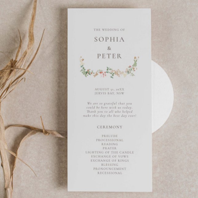 Wildflower Garden Floral Ceremony Program (Criador carregado)