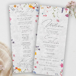 Wildflower Garden Modern Ivory Wedding Program