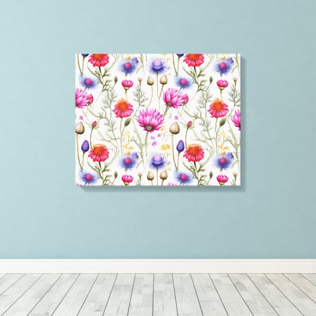 Wildflower Mix Premium Wrapped Canvas (Insitu(piso de madeira))