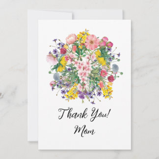 Wildflower Obrigado Cartão Floral Personalizado